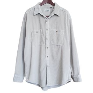 Vintage L.L.Bean Corduroy Button Down Shirt Jacket Shacket XLarge Cream
